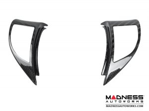 FIAT 500 Steering Wheel Trim - 3 pieces kit - Carbon Fiber - Italian Flag w/ Black Scorpion